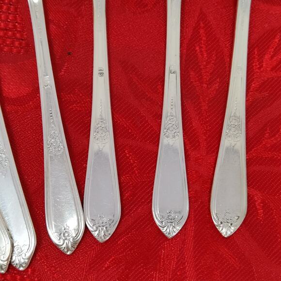 7X Tsp COTILLION Rogers Vintage Silverplate Flatware IS Teaspoons - Picture 12 of 13
